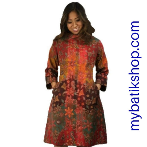 Misses Tenun Turtleneck Dress